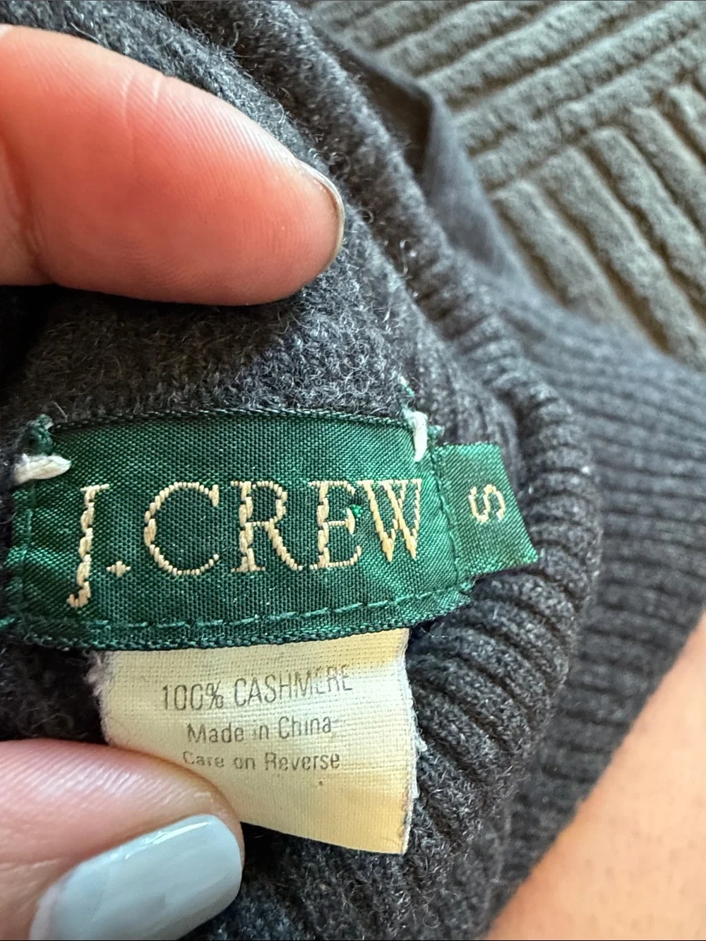 J. Crew Gray Ribbed Turtleneck Sweater